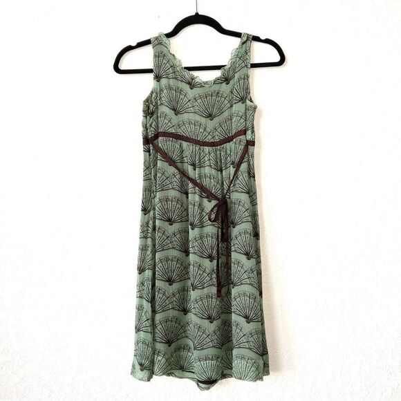 Diodore x Anthropologie Green Mai Ogi Mini Dress Size 6 - Picture 6 of 8